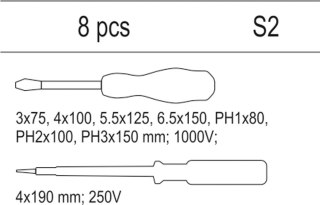 WKŁAD DO SZUFLADY WKRĘTAKI IZOLOWANE 8CZ YATO