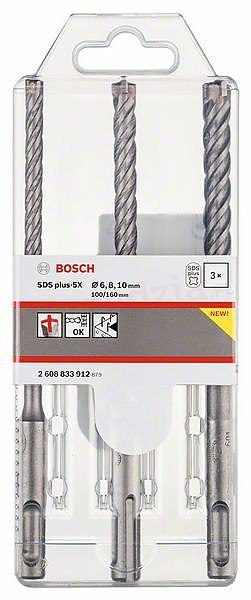 ZESTAW 3-CZĘŚCIOWY WIERTEŁ DO MŁOTÓW SDS-PLUS-5X 6/8/10*160 BOSCH