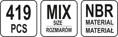 419 SZT ORINGÓW GUMOWYCH MIX YATO