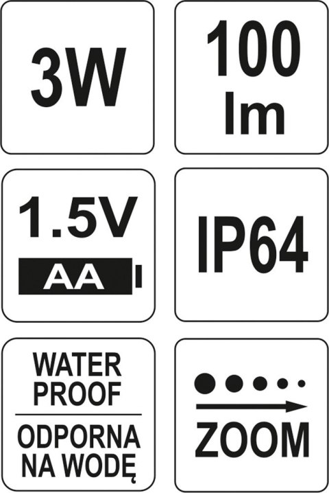 METALOWA LATARKA Z DIODĄ CREE 100*25MM YATO