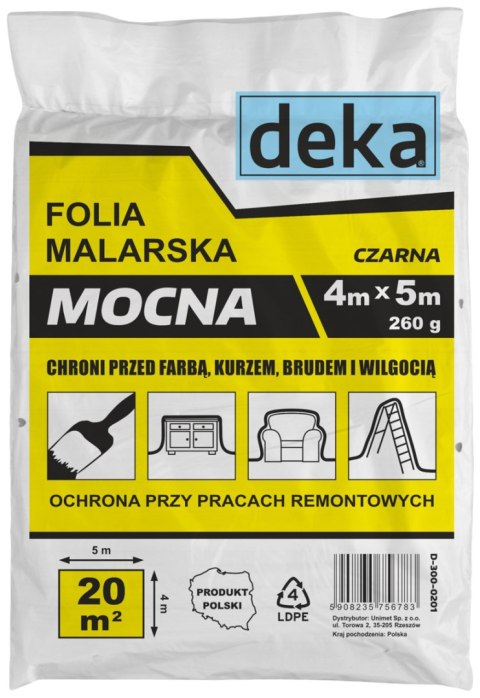 FOLIA MALARSKA MOCNA CZARNA 4*5M 300G DEKA