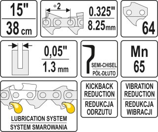 ŁAŃCUCH TNĄCY DO PILARKI 15'' .325 1.3MM 64Z YATO