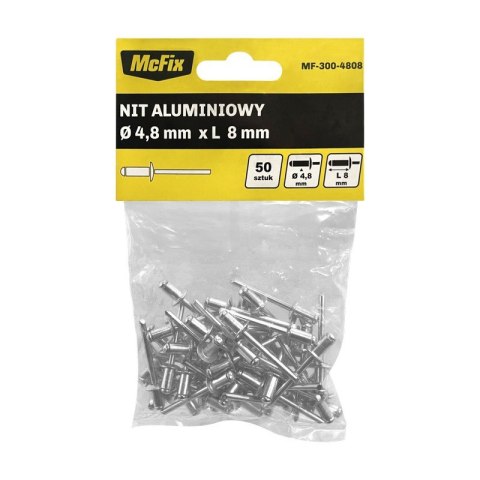 NITY ALUMINIOWE OP-50SZT 4.8*8MM MC FIX