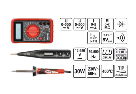 ZESTAW NARZĘDZI DLA ELEKTRYKÓW 68 CZĘŚCI YATO