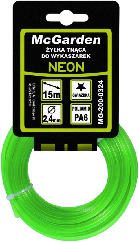 ŻYŁKA DO WYKASZARKI GWIAZDKA NEON 2,0MM 15M MC GARDEN