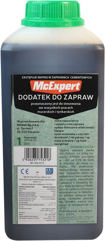 DODATEK DO ZAPRAW ZASTĘPUJĄCY WAPNO 1L MC EXPERT