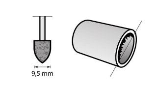 ŚCIERNICA OWALNA Z TLENKU GLINU 9,5MM 3 SZT. DREMEL