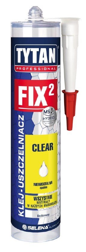 KLEJ MONTAŻOWY FIX2 CLEAR 290ML BEZBARWNY TYTAN