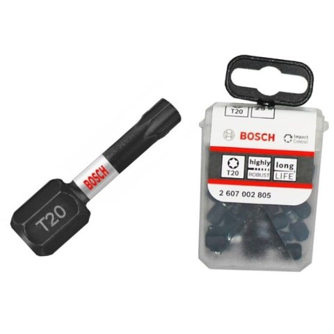 BIT, GROT, KOŃCÓWKA T20 25MM IMP 25PCS BOSCH