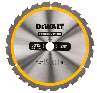 PIŁA TARCZOWA DO DREWNA 315/30MM, 24 ZĘBY DEWALT