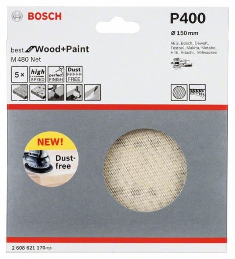 KRĄŻEK ŚCIERNY M480 150MM G400 5PC BOSCH