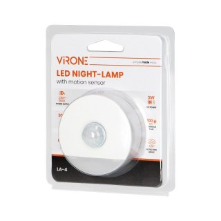 LAMPKA NOCNA LED 3W 230V Z CZUJNIKIEM RUCHU VIRONE