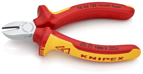 SZCZYPCE TNĄCE BOCZNE IZOLOWANE 125MM KNIPEX