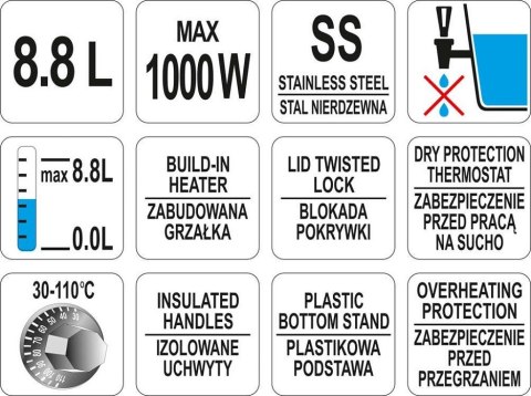 WARNIK DO WODY 8.8L. YATO