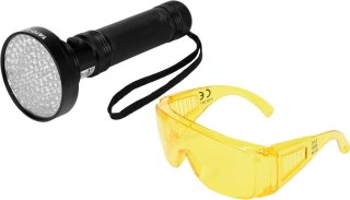 ZESTAW LATARKA UV 100 LED I OKULARY YATO