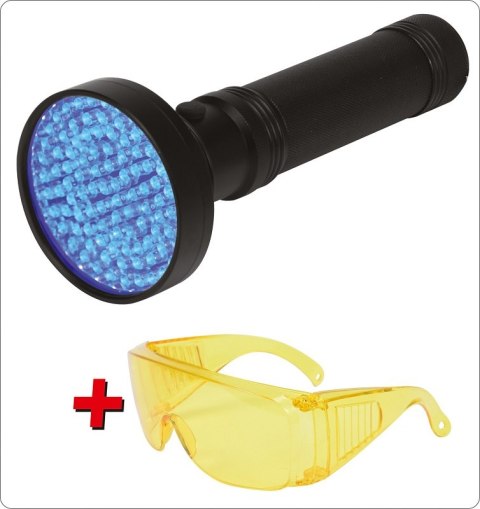 ZESTAW LATARKA UV 100 LED I OKULARY YATO