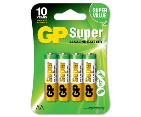 BATERIA SUPER ALKALINE AA LR6 1.5V 4 SZTUKI GP BATTERY