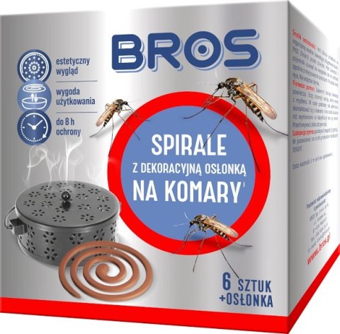 SPIRALE NA KOMARY Z DEKORACYJNĄ OSŁONĄ 6SZTU. BROS