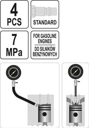 ZESTAW DO POMIARU SZCZELNOŚCI CYLINDRÓW YATO
