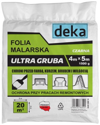 FOLIA MALARSKA ULTRA GRUBA CZARNA 4*5M 1500G DEKA