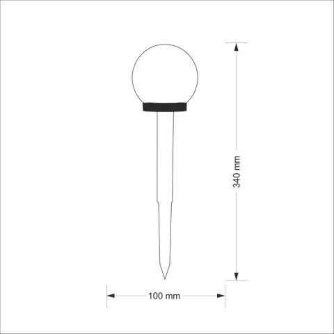 LAMPA SOLARNA 6500K LED KULA BIAŁA PLASTIK CZARNY POLUX