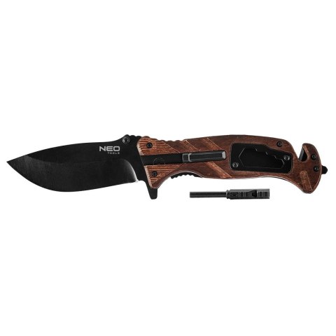 NÓŻ SURVIVALOWY SKŁADANY 22CM, 6W1 NEO