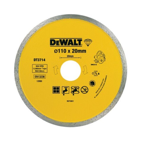 TARCZA DIAMENTOWA DO CIĘCIA PŁYTEK 110*20MM DEWALT