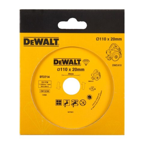 TARCZA DIAMENTOWA DO CIĘCIA PŁYTEK 110*20MM DEWALT