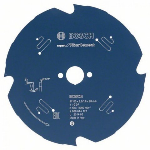 TARCZA PILARSKA EXPERT FOR CEMENT 160*20*2.2MM 4T BOSCH