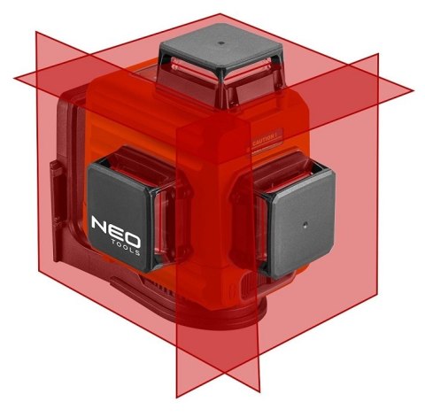 LASER 3D CZERWONY,UCHWYT MAGNETYCZNY, ŁADOWARKA, WALIZKA NEO