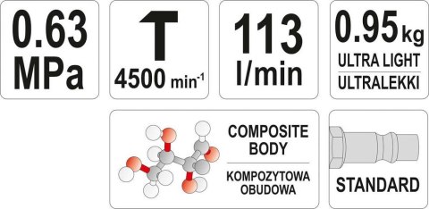 MŁOTEK PNEUMATYCZNY KOMPOZYTOWY YATO