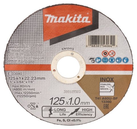 TARCZA TNĄCA 125*1*22MM EXTRA CIENKA MAKITA