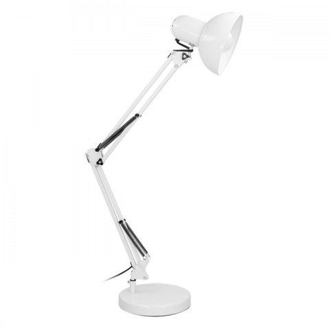 LAMPA BIURKOWA DEON 60W E27 WYSOKA, STAL, BIAŁA VIRONE