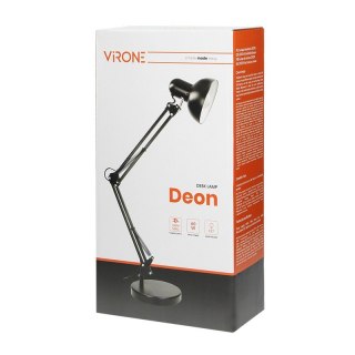 LAMPA BIURKOWA DEON 60W E27 WYSOKA, STAL, BIAŁA VIRONE