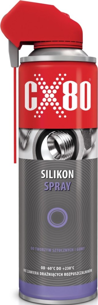 SILKON DO TWORZYW SZTUCZNYCH I GUMY DUO SPRAY NSF H1 500ML CX-80