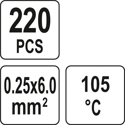 ZESTAW RUREK TERMOKURCZLIWYCH Z CYNĄ 0.25-6MM2., 220SZT YATO