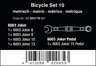 ZESTAW KLUCZY PŁASKO-OCZKOWYCH BICYCLE SET 10SZT. WERA