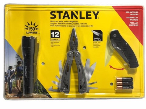 ZESTAW SURVIVALOWY, LATARKA,NÓZ,MULTITOOL STANLEY