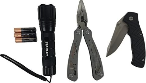 ZESTAW SURVIVALOWY, LATARKA,NÓZ,MULTITOOL STANLEY