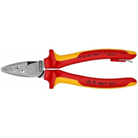 SZCZYPCE DO ZAGNIATANIA TULEJEK KABLOWYCH 180MM KNIPEX