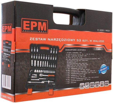 ZESTAW NARZEDZIOWY 1/4'' 52 SZTUKI EPM