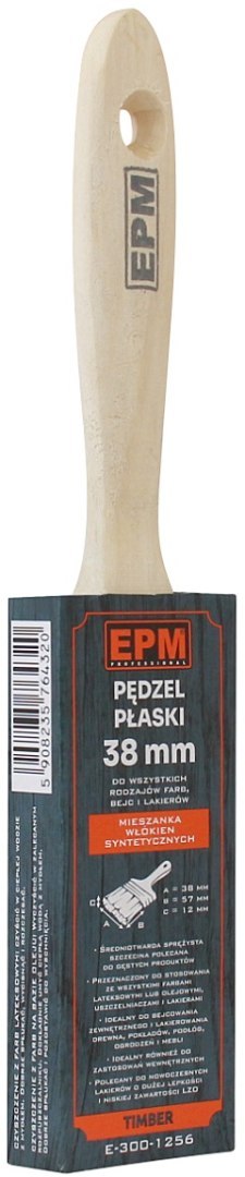 PĘDZEL ANGIELSKI PŁASKI TIMBER 38MM 1.5'' EPM