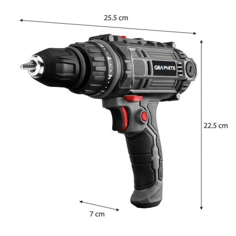 WIERTARKO-WKRĘTARKA 300W, UCHWYT SAMOZACISKOWY 10MM, WALIZKA GRAPHITE