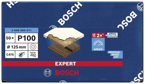 KRĄŻEK ŚCIERNY EXPERT EXC470 125MM P100 8OTW. BOSCH