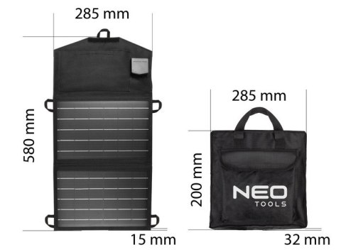 ŁADOWARKA SOLARNA, PANEL SŁONECZNY 15W NEO