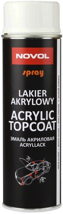 SPRAY ACRYL TOPCOAT BIAŁY POŁYSK 500 ML NOVOL