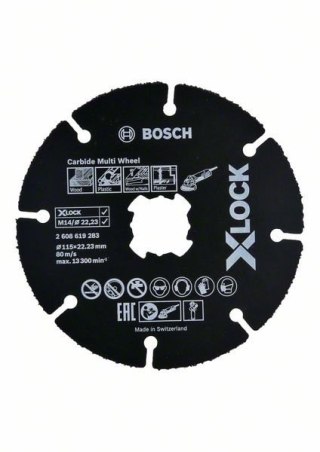 TARCZA TNĄCA X-LOCK CARBIDE MULTI WHEEL 115*1*22.23 BOSCH