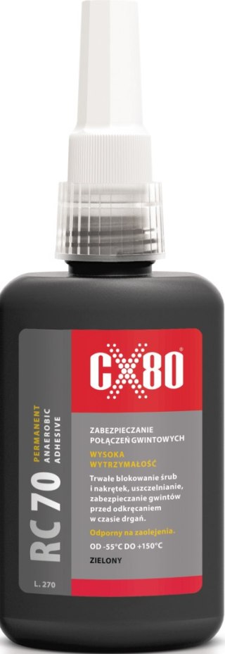 KLEJ ANAEROBOWY DO ŚRUB O DUŻEJ SILE ŁĄCZENIA 50ML CX-80