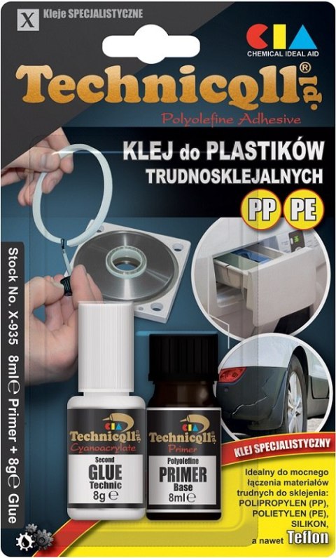 KLEJ DO PP PE PTFE 8G+8ML TECHNICQLL