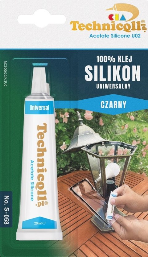 KLEJ SILIKON UNIWERSALNY CZARNY 20ML TECHNICQLL